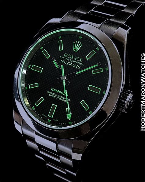 rolex milgauss green limited edition|rolex milgauss bamford.